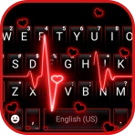 Neon Red Heartbeat Themen icon