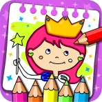 Prinsesse farve bog og spil icon