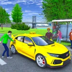 France taxi car driving game icon