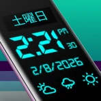 SmartClock - デジタル時計と天気 icon