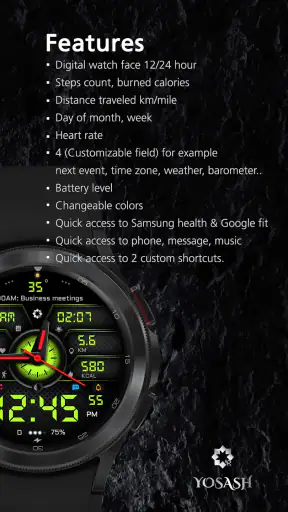 A450 Modern Watch Face Wear OS screenshot