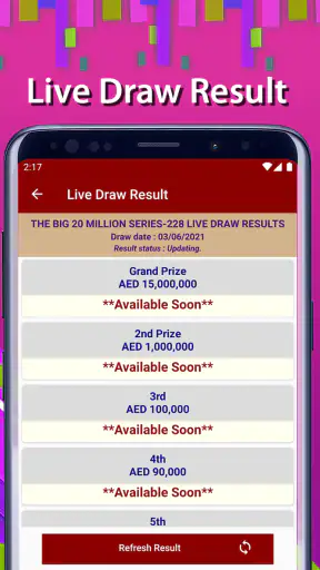 Abu Dhabi Big Ticket Results screenshot