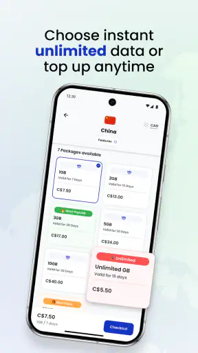 aloSIM: بطاقة SIM مسبقة الدفع screenshot