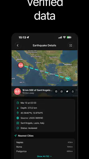GeoShake - Earthquake Alerts screenshot