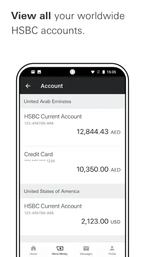 HSBC UAE screenshot