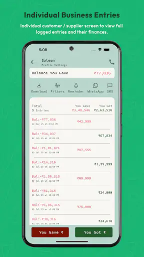 Khata Tracker Business Ledger screenshot
