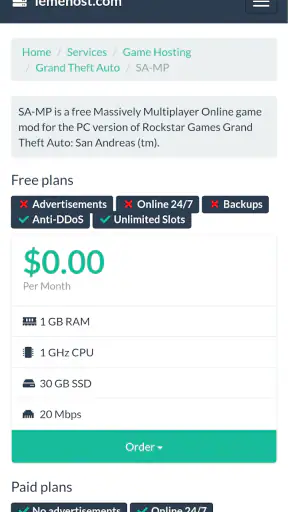 Lemehost screenshot
