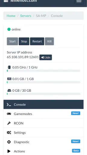 Lemehost screenshot
