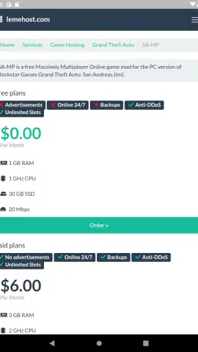 Lemehost screenshot