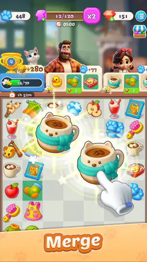 Meowment: Merge & Makeover screenshot