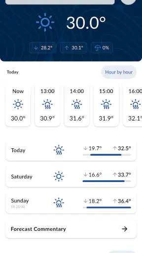 Meteo ICM — weather forecast screenshot