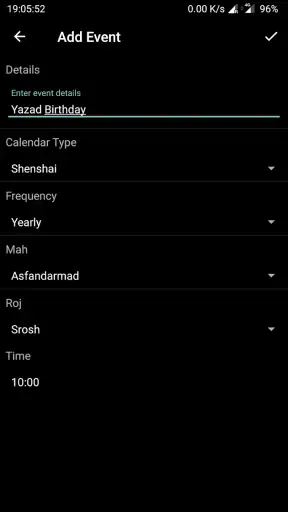 Parsi Calendar screenshot