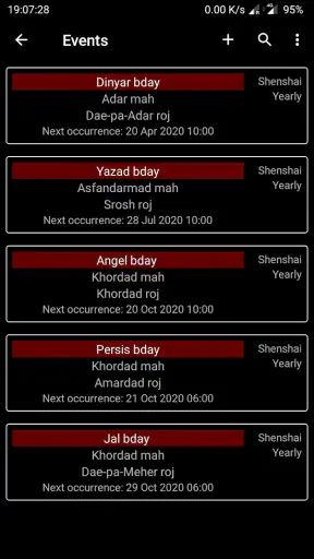 Parsi Calendar screenshot