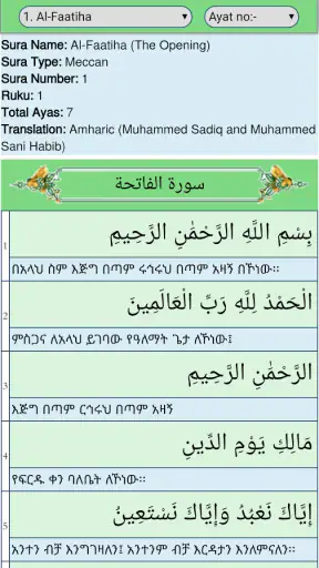 Quran  Amharic screenshot
