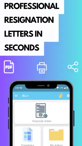 Resignation letter maker screenshot