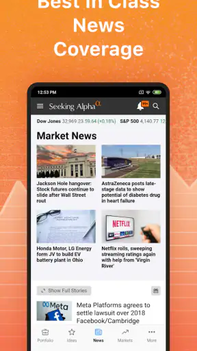 Seeking Alpha أسواق الأسهم screenshot