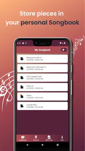 Sing2Notes - Sheet from Vocals screenshot
