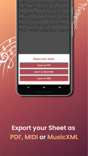 Sing2Notes - Sheet from Vocals screenshot