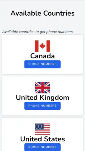 SMS Receive, Temp Phone Number screenshot