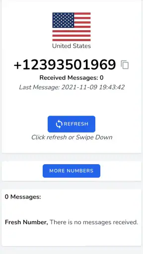 SMS Receive, Temp Phone Number screenshot