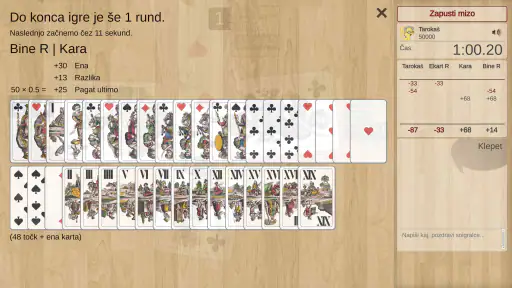 Spletni Tarok - valat.si screenshot
