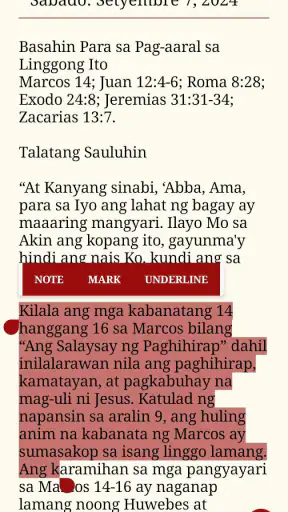 Tagalog: Sabbath School Lesson screenshot