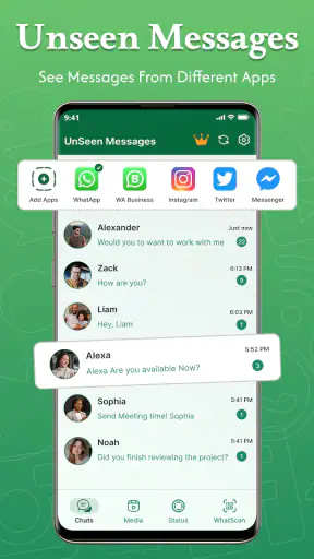 UnseenChat-عرض الرسائلالمحذوفة screenshot