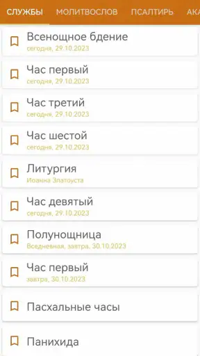 Церковные службы и молитвослов screenshot