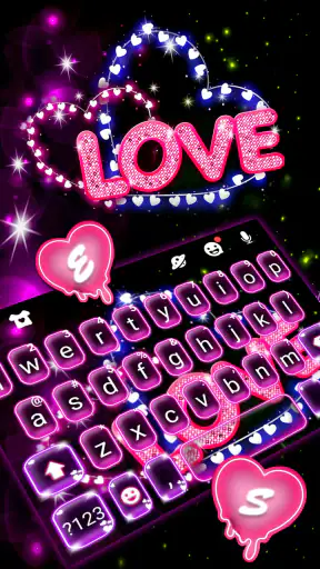 الكيبورد Neon Love screenshot