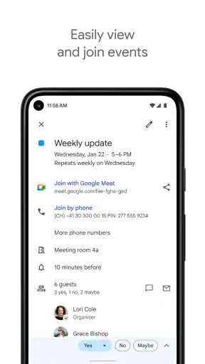 ‏تقويم Google screenshot