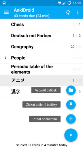 AnkiDroid kartičky screenshot