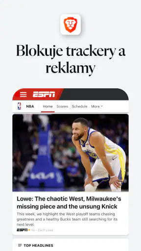 Brave Soukromý prohlížeč screenshot