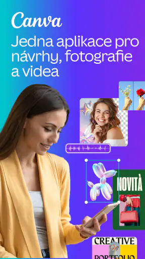Canva: Návrh, fotka a video screenshot