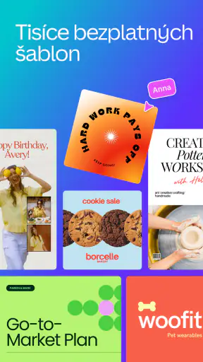 Canva: Návrh, fotka a video screenshot