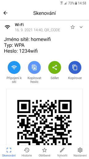 Čtečka QR a čárových kódů screenshot