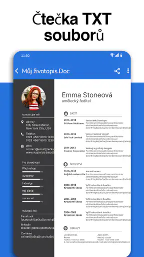 Čtečka všech dokumentů: screenshot