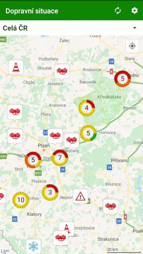Dopravní situace aktuálně screenshot