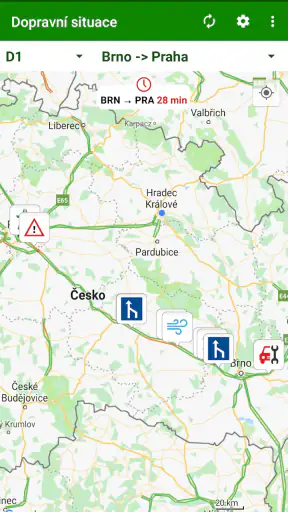 Dopravní situace aktuálně screenshot