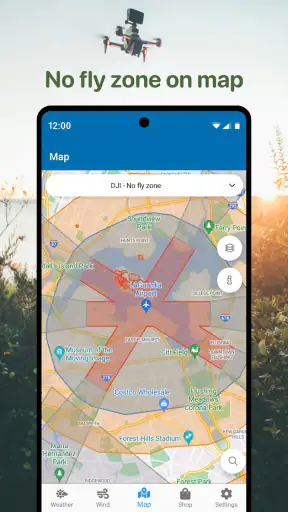 Drony: Počasí a bezletové zóny screenshot