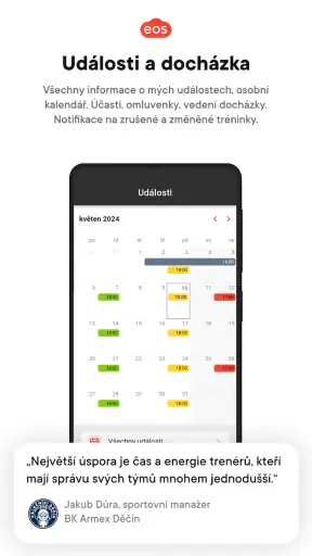 EOS pro kluby a komunity screenshot
