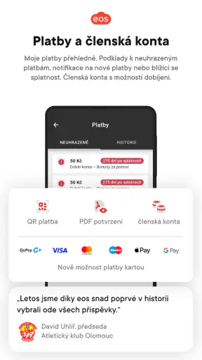 EOS pro kluby a komunity screenshot