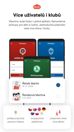 EOS pro kluby a komunity screenshot