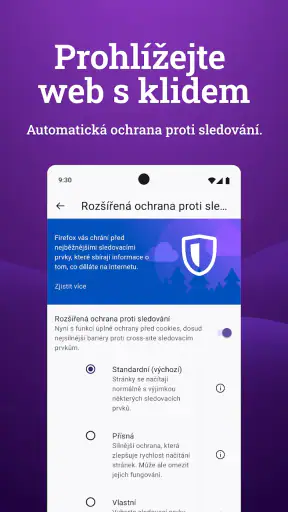 Firefox rychlý prohlížeč screenshot