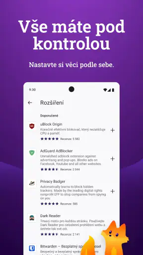Firefox rychlý prohlížeč screenshot