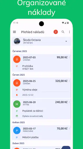 Fuelio: tankování a náklady screenshot
