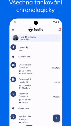 Fuelio: tankování a náklady screenshot