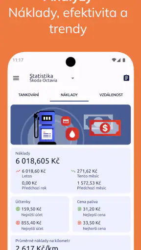 Fuelio: tankování a náklady screenshot