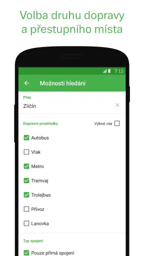 Jízdní řády screenshot