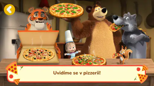 Máša a Medvěd: Pizza hra screenshot