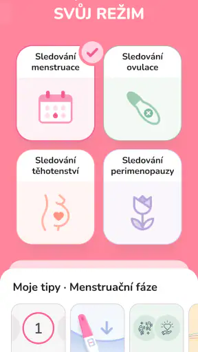 Menstruační kalendář screenshot